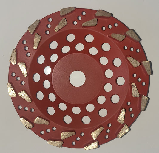 7" ESM 24 Seg "Shredder" Cup Wheel 16/20 Grit Soft