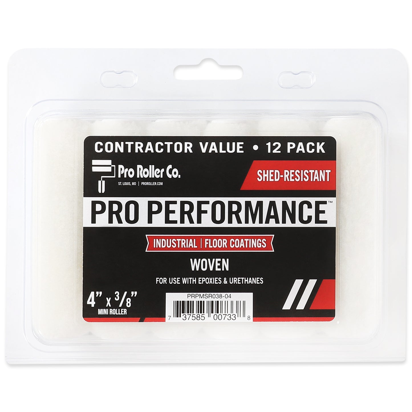 Pro Performance™ Mini Roller – Woven, Shed-resistant 4"inch x 3/8"nap