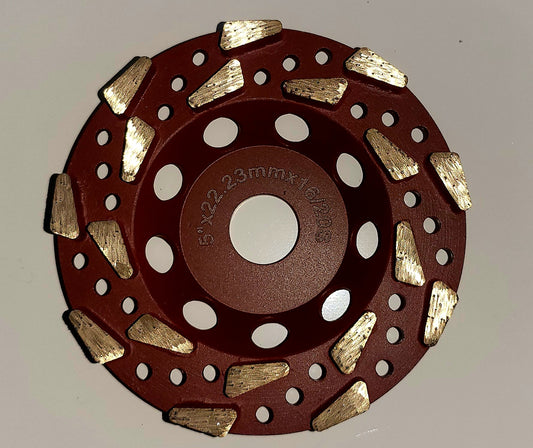 5" ESM 18 Seg "Shredder" Cup Wheel 16/20 Grit Soft